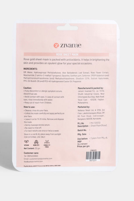 Zivame Festive Glow Rose Gold Face Sheet Mask — image 2